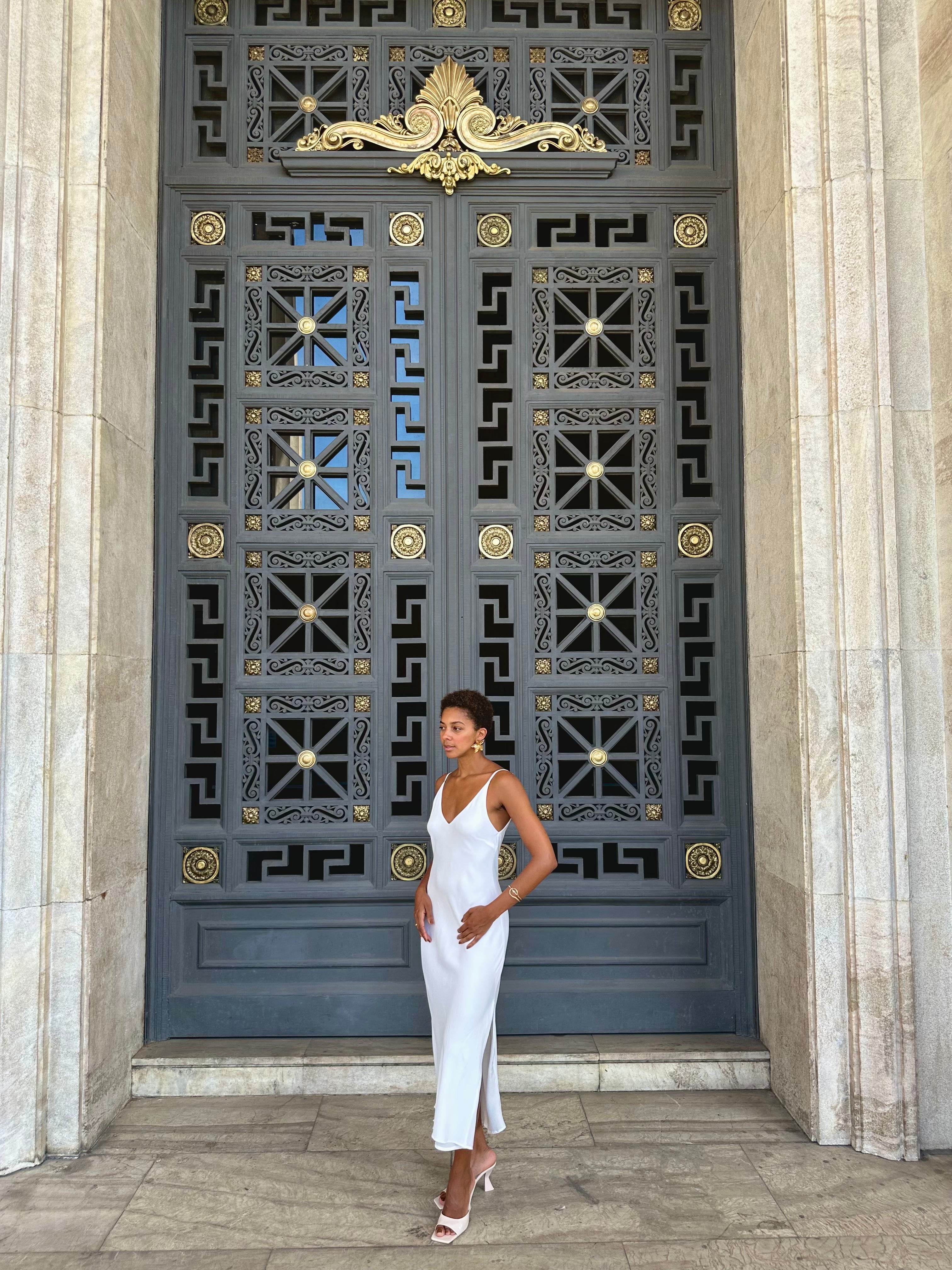 SLIP DRESS OFF WHITE