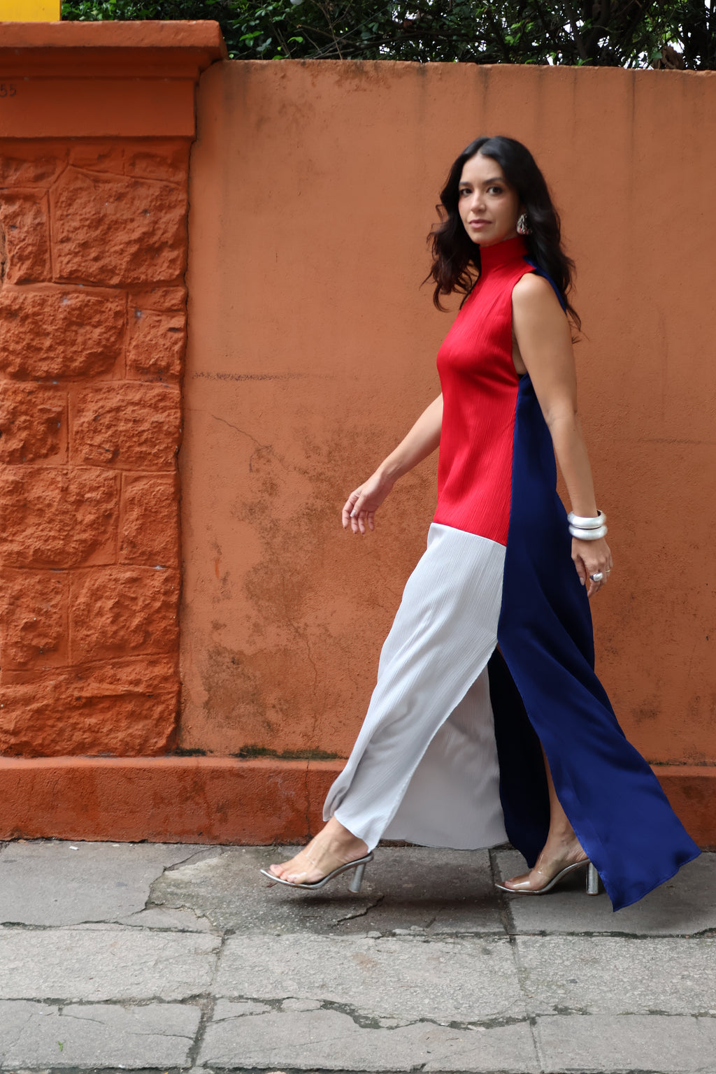 VESTIDO COLOR BLOCK MARINHO