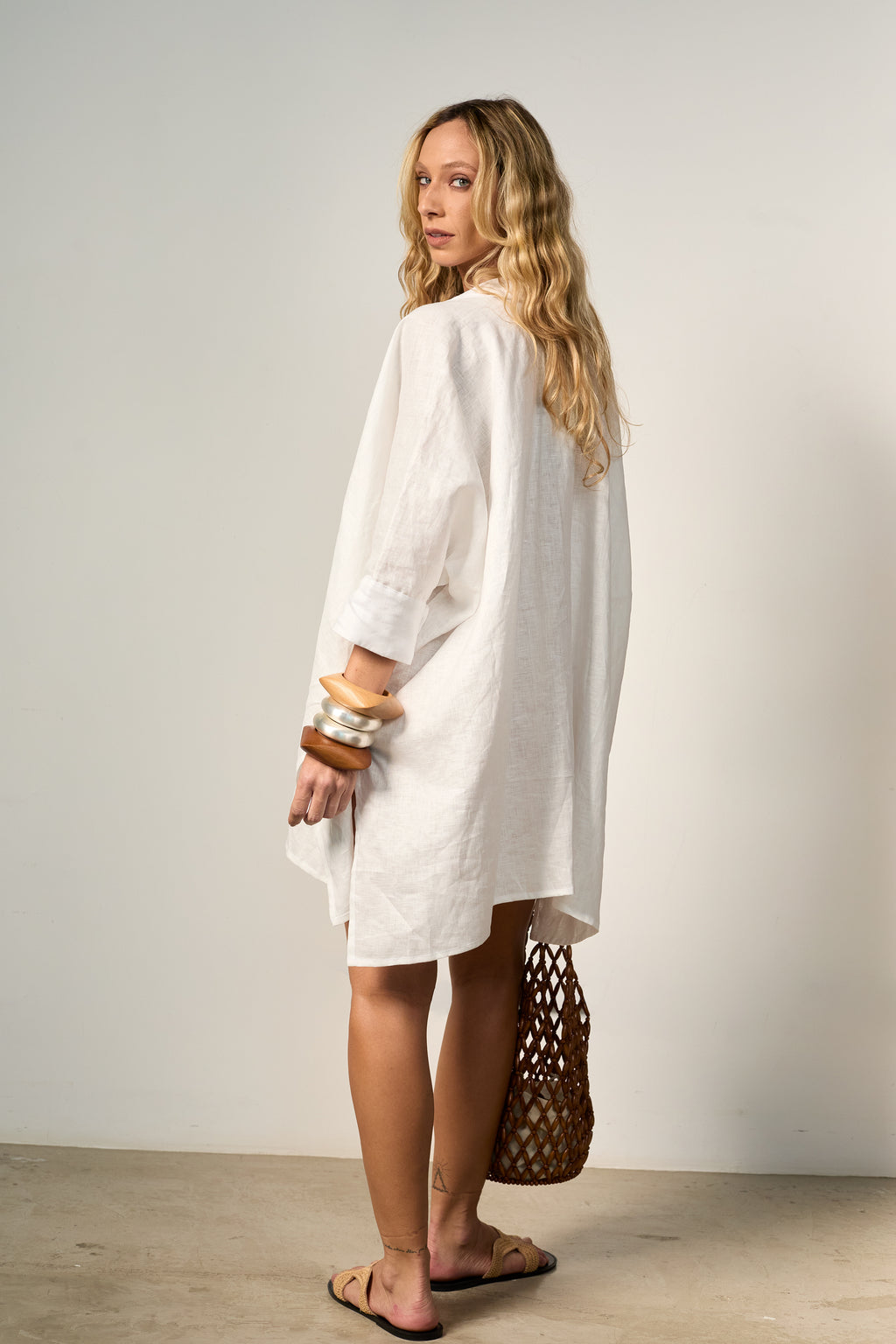 CAMISA LINHO PURO OFF WHITE