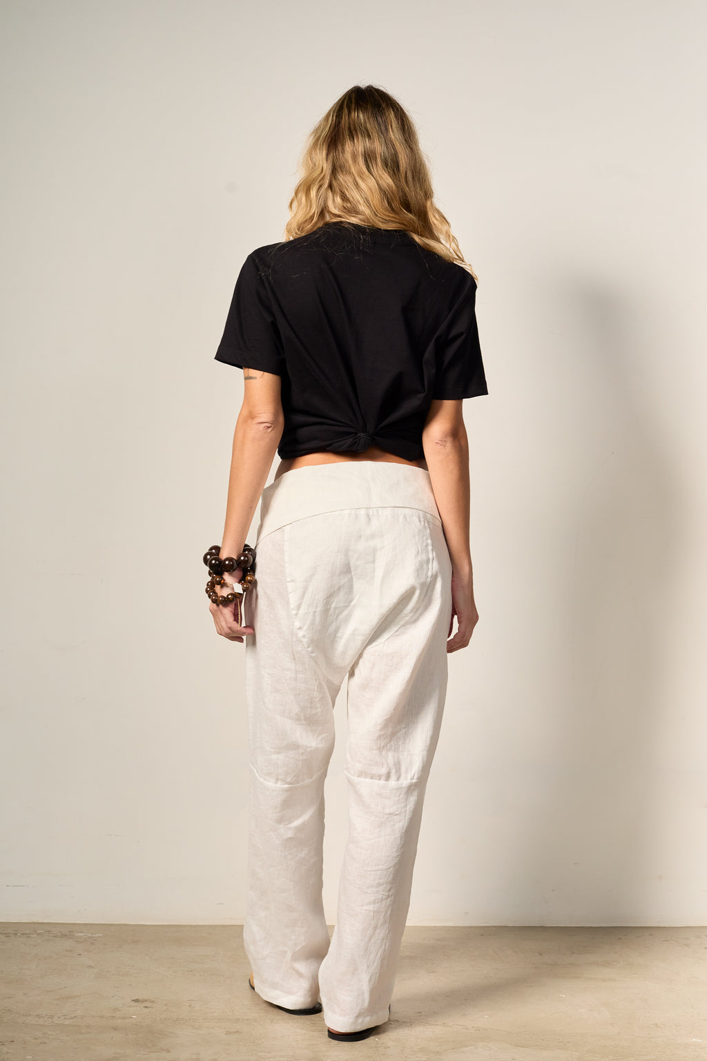 CALÇA LINHO PURO OFF WHITE