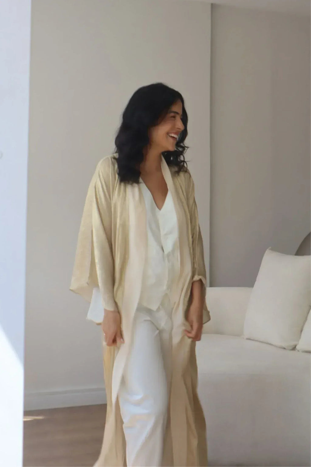 KIMONO LEQUE OURO VELHO E AVEIA - BOOBOO