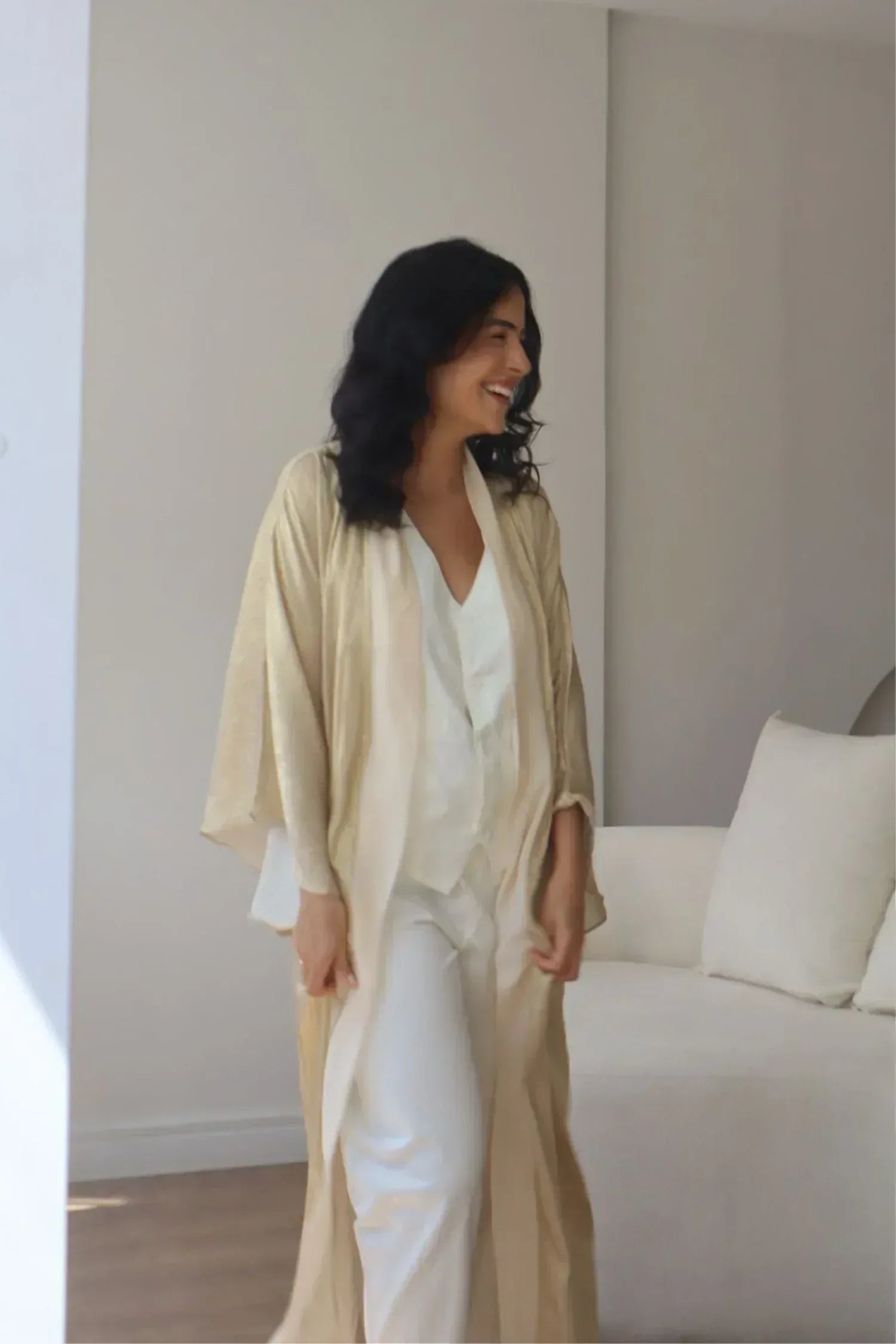 KIMONO LEQUE OURO VELHO E AVEIA - BOOBOO