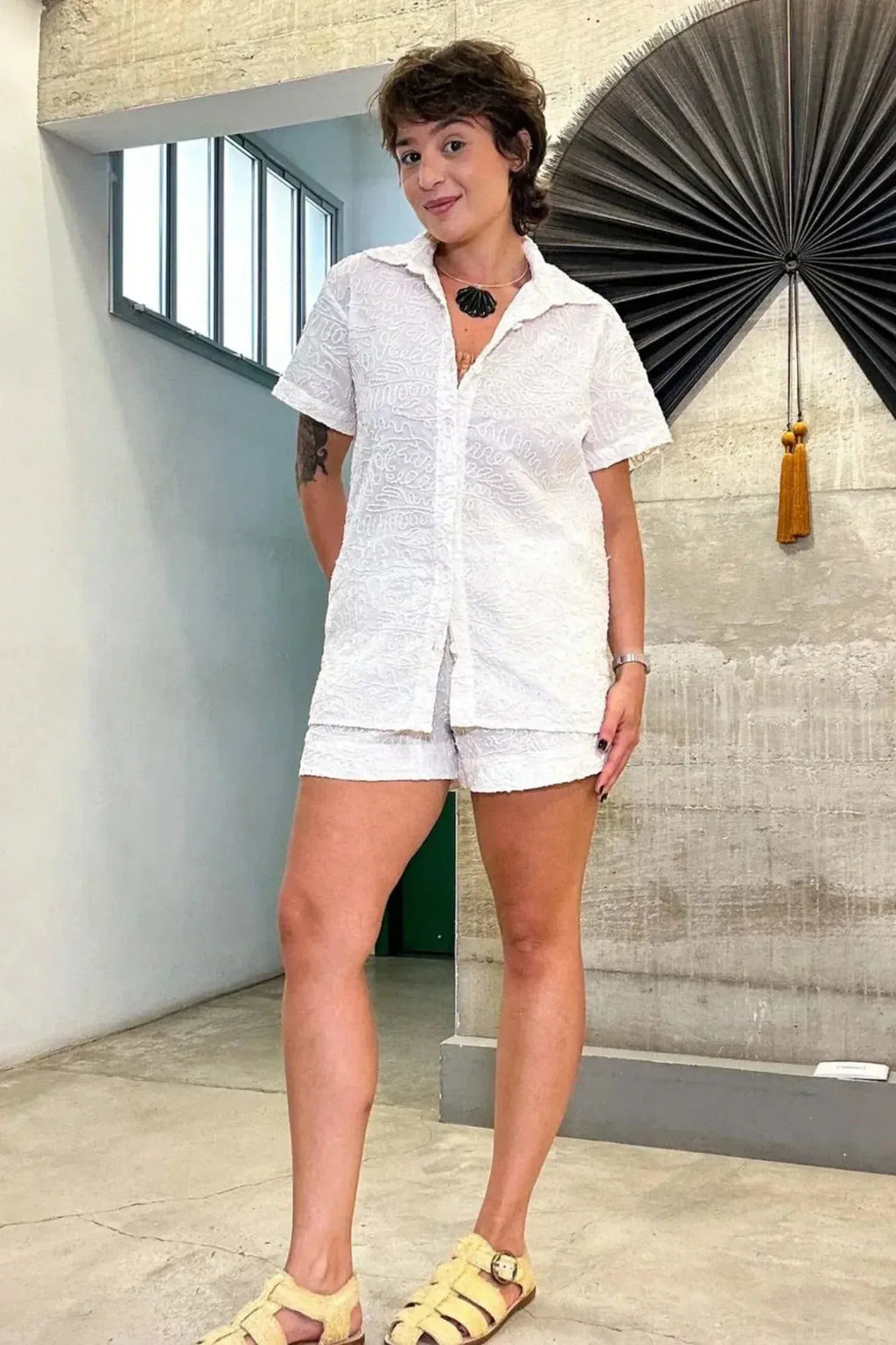 SHORT BORDADO OFF WHITE-BOOBOO