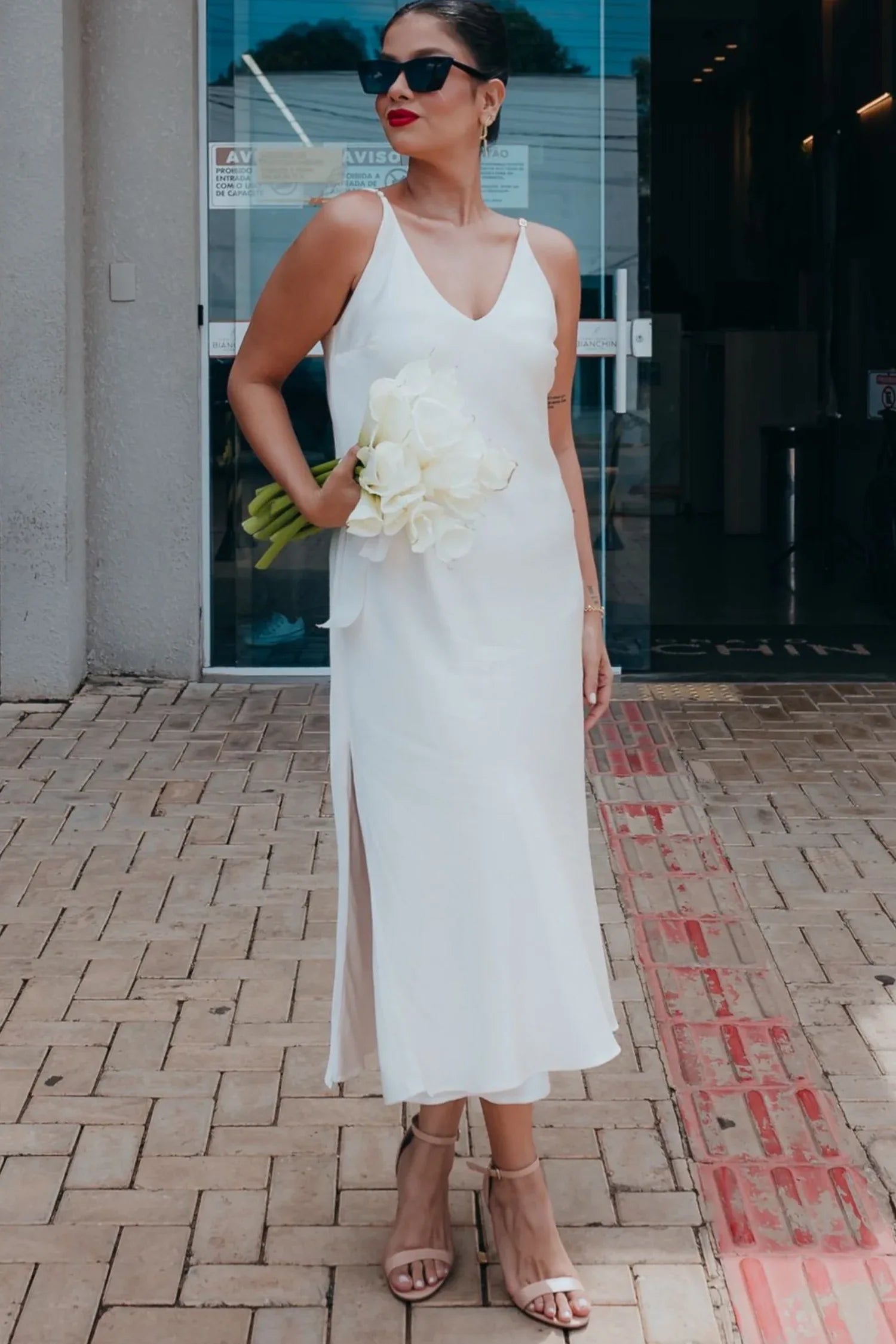 SLIP DRESS OFF WHITE - BOOBOO