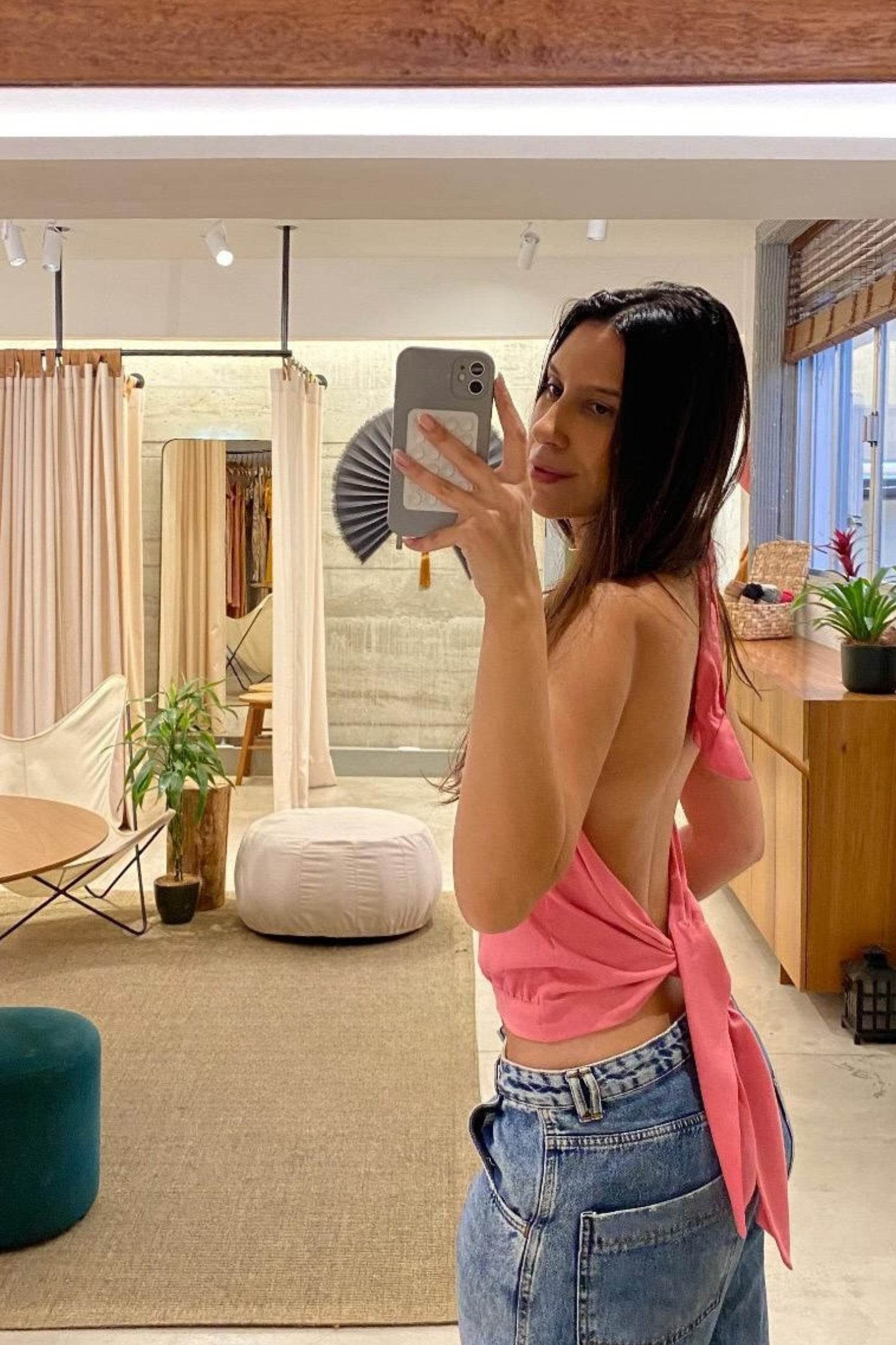 BLUSA FRENTE ÚNICA ROSA - BOOBOO