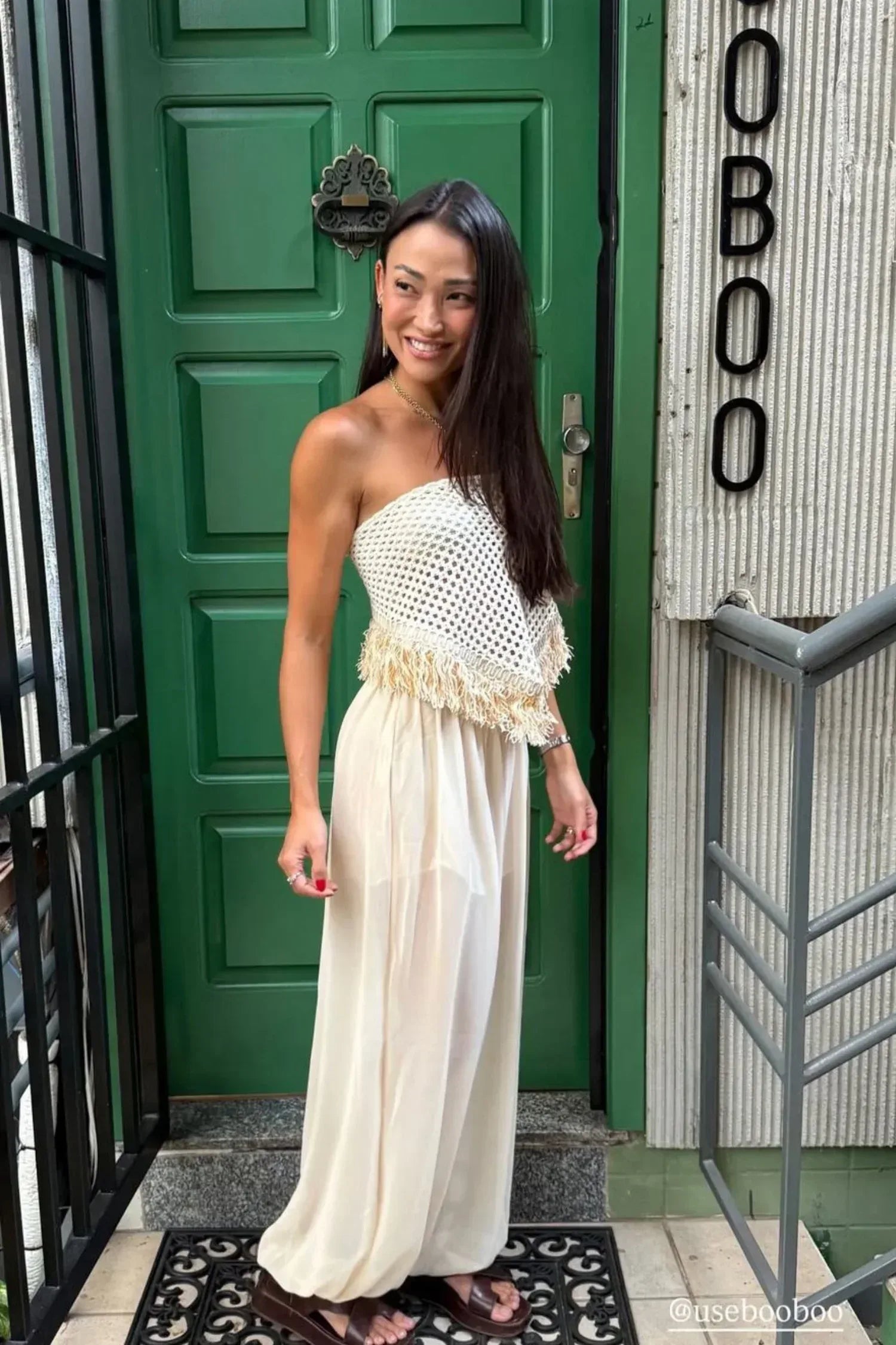 LENÇO TRAMADO COM FRANJA - BOOBOO