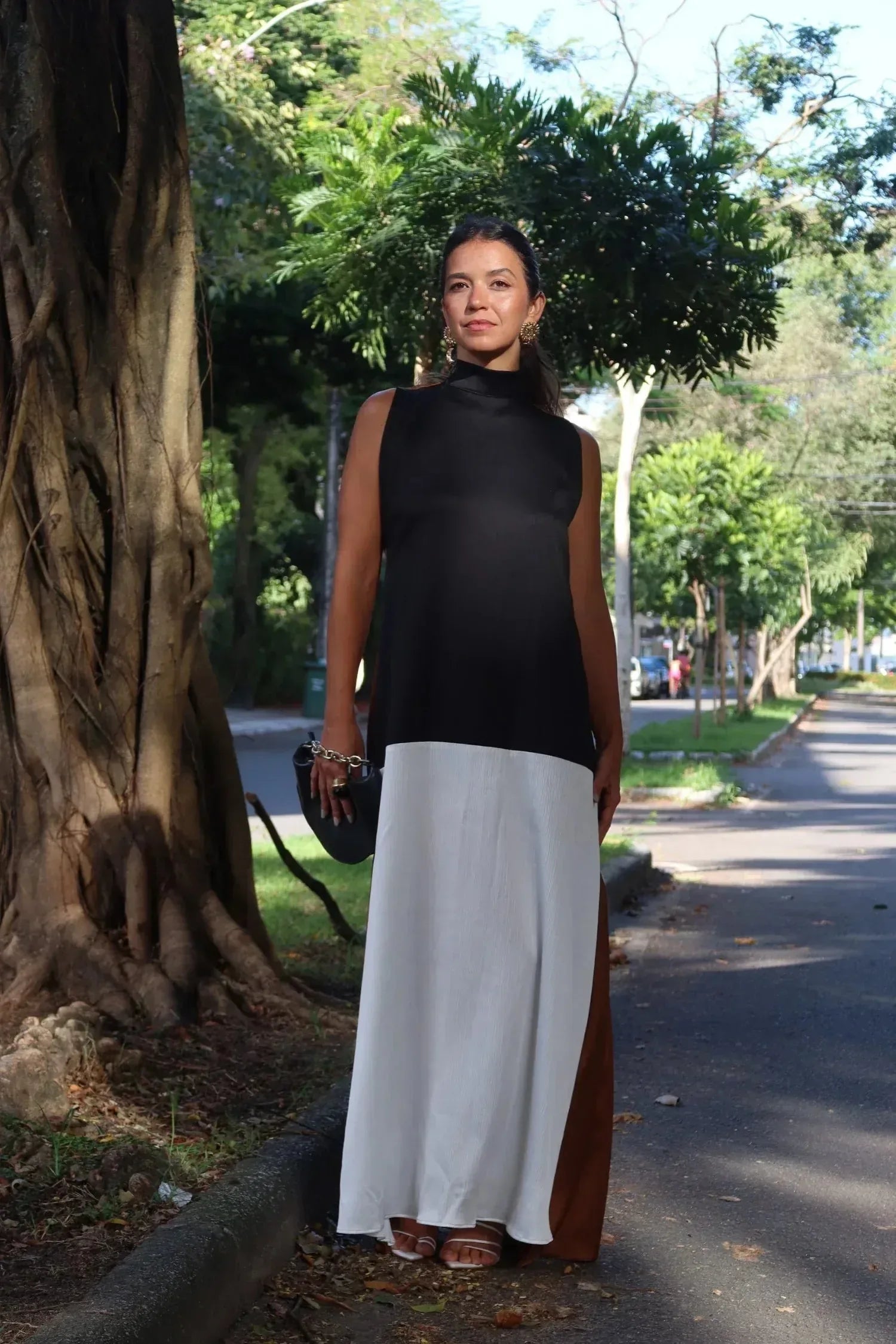 VESTIDO FESTA COLOR BLOCK BLACK-BOOBOO