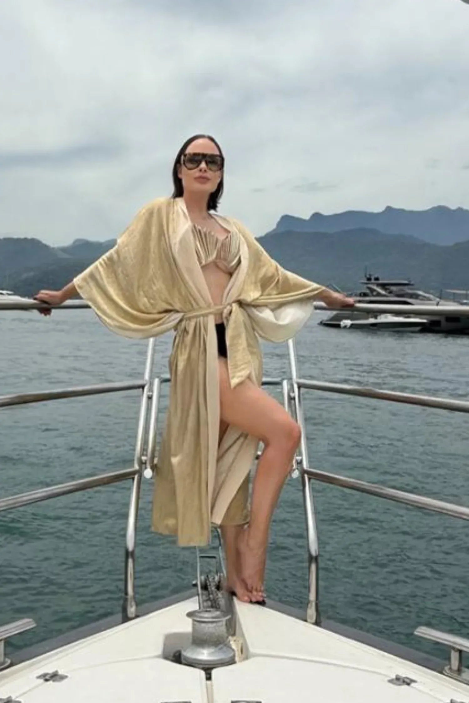 KIMONO LEQUE OURO VELHO E AVEIA - BOOBOO