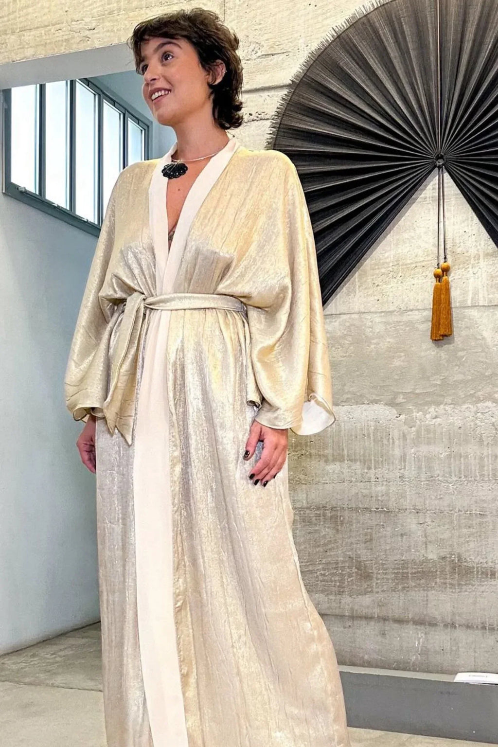 KIMONO LEQUE OURO VELHO E AVEIA - BOOBOO