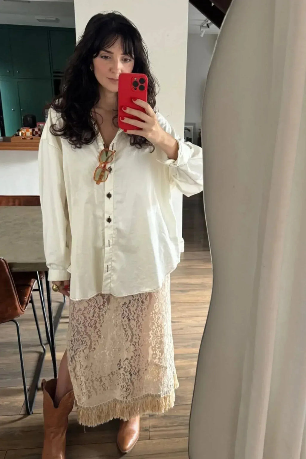 SAIA RENDA AREIA COM FRANJA-BOOBOO
