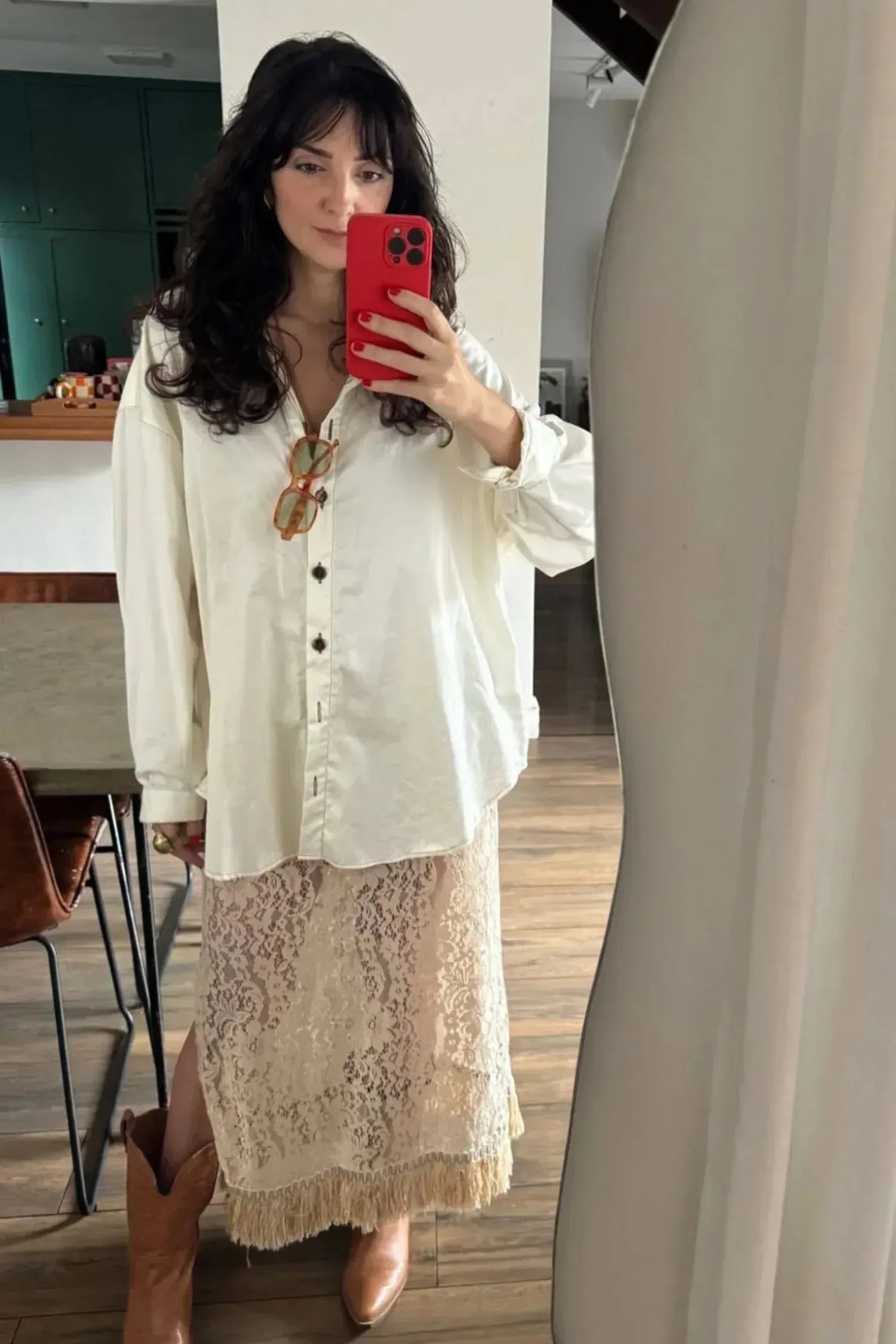 SAIA RENDA AREIA COM FRANJA-BOOBOO