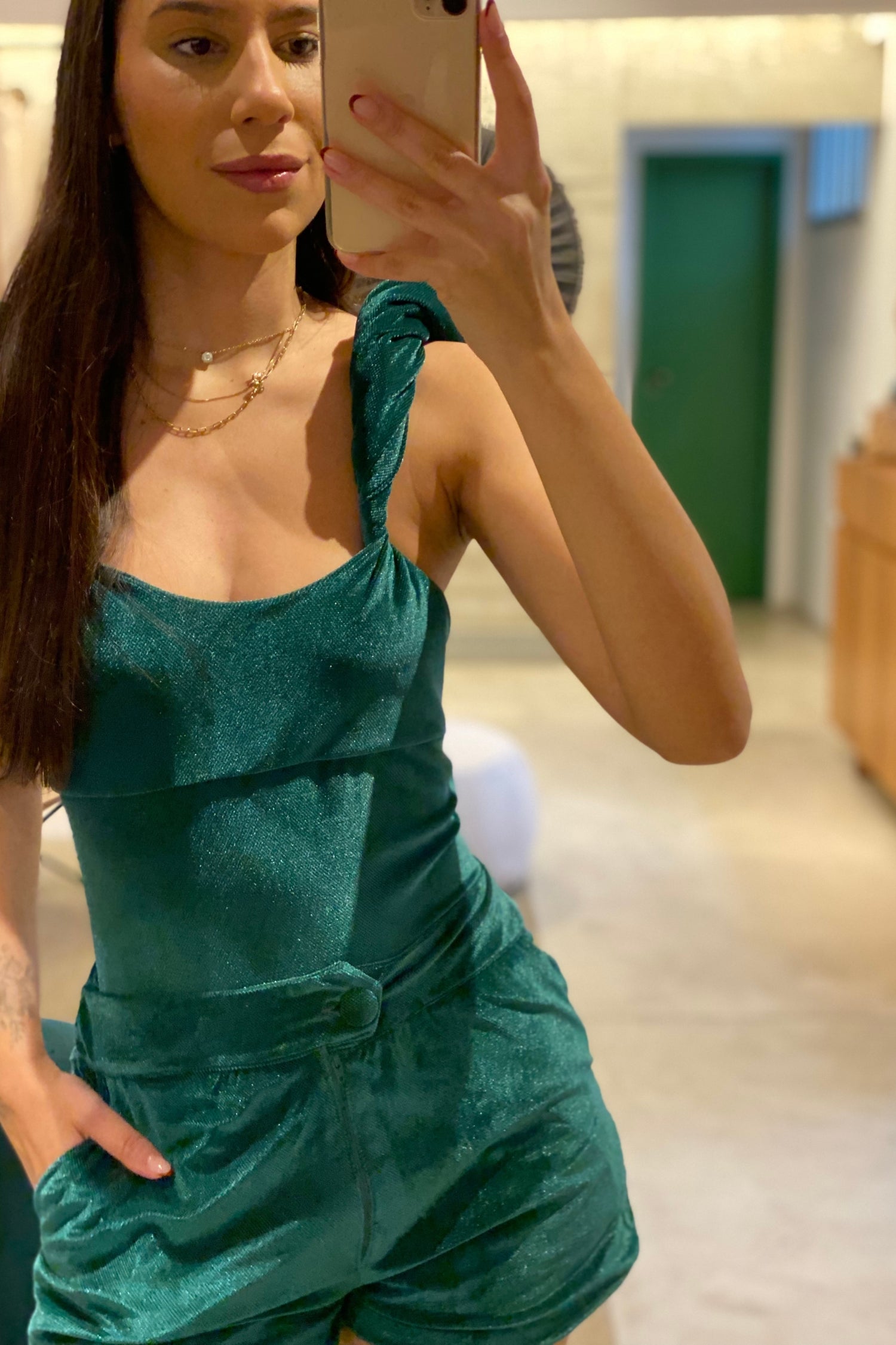 BODY VELUDO VERDE