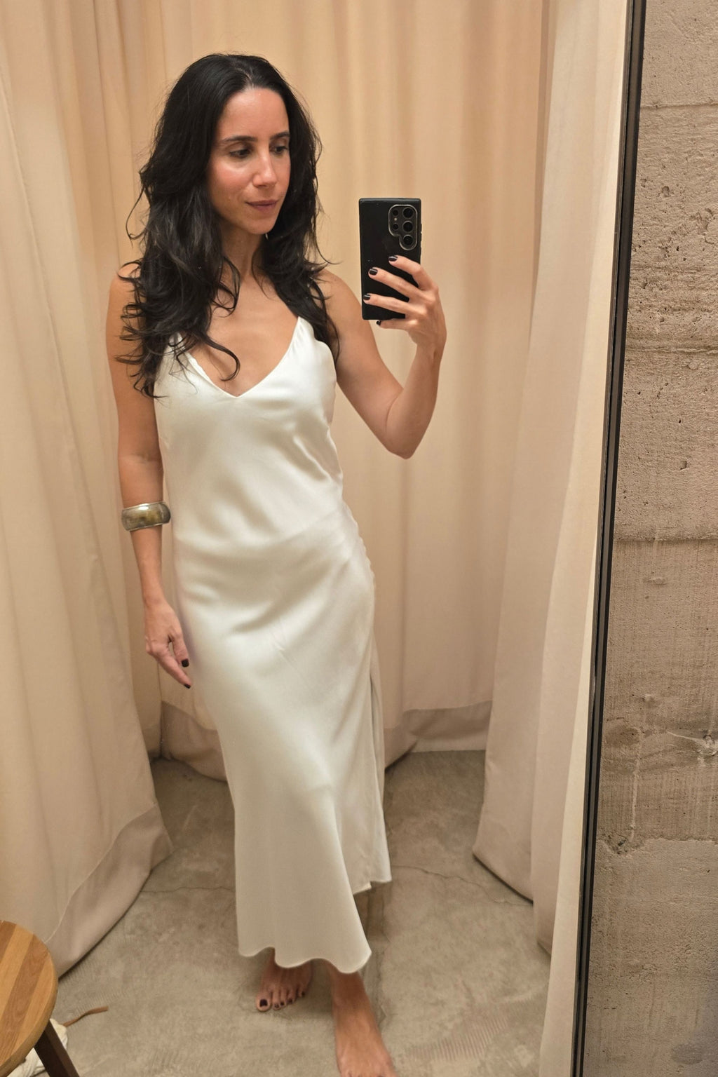 SLIP DRESS OFF WHITE
