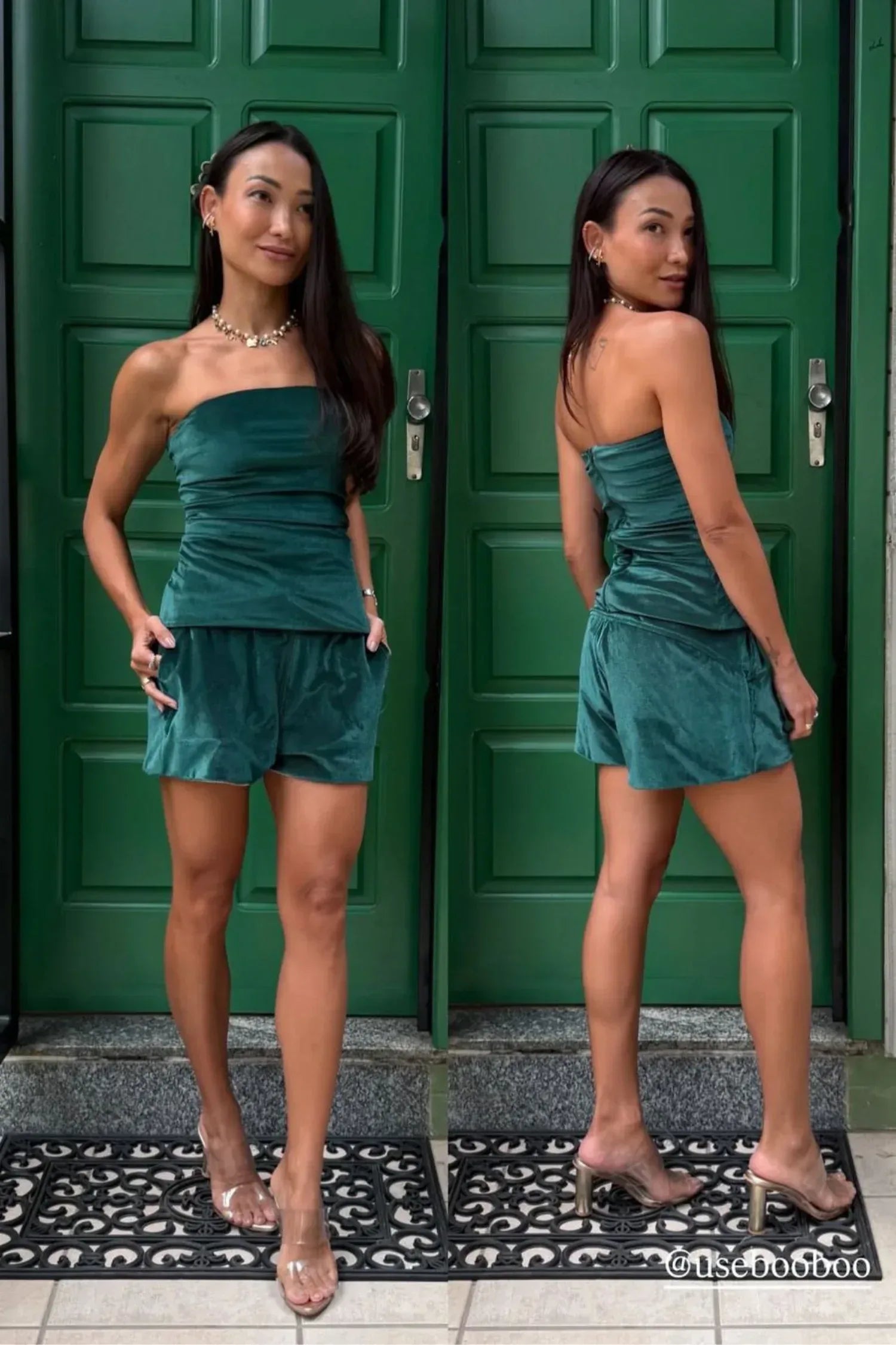 SHORT VELUDO VERDE - BOOBOO