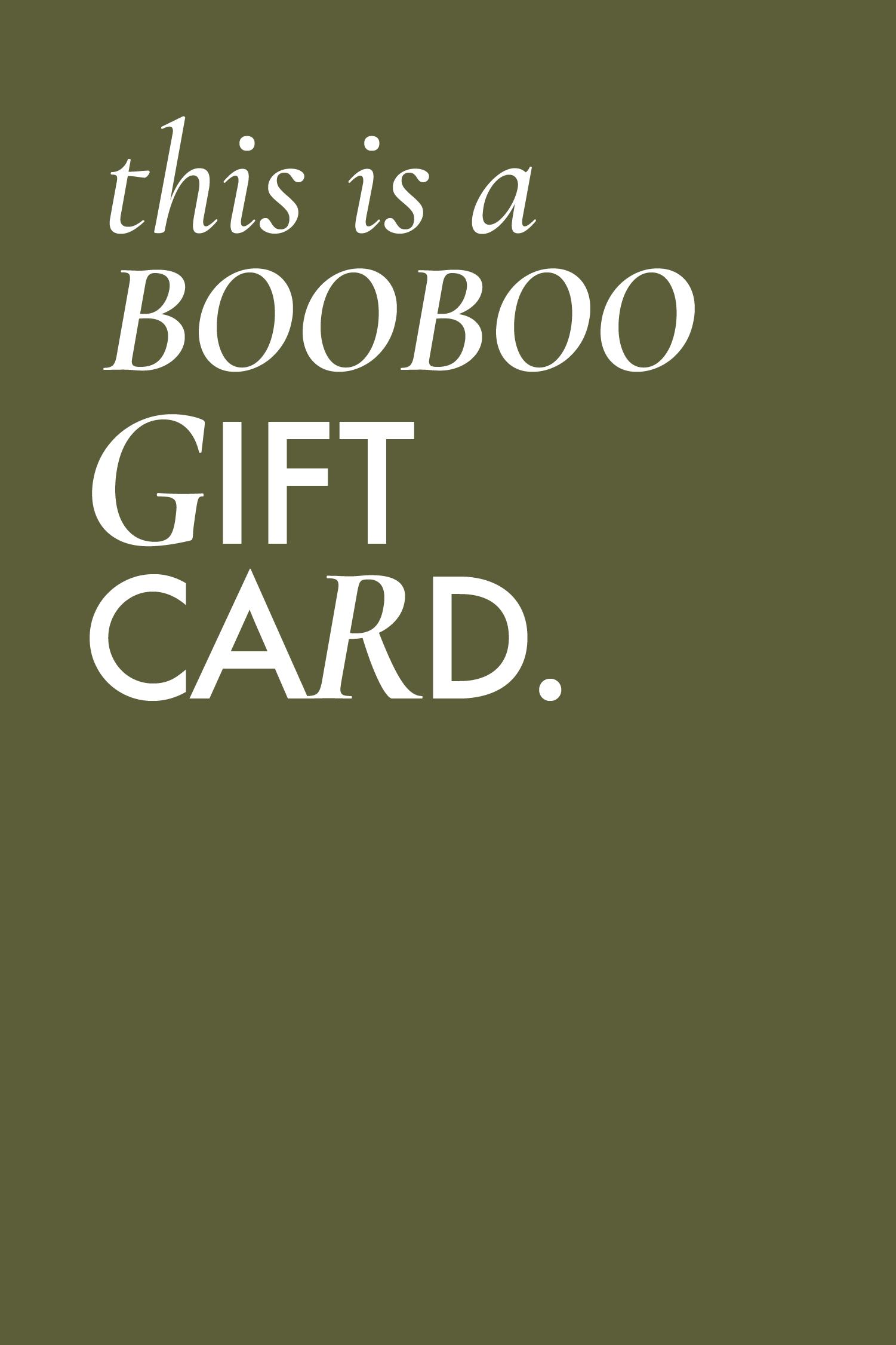 Gift Card BOOBOO