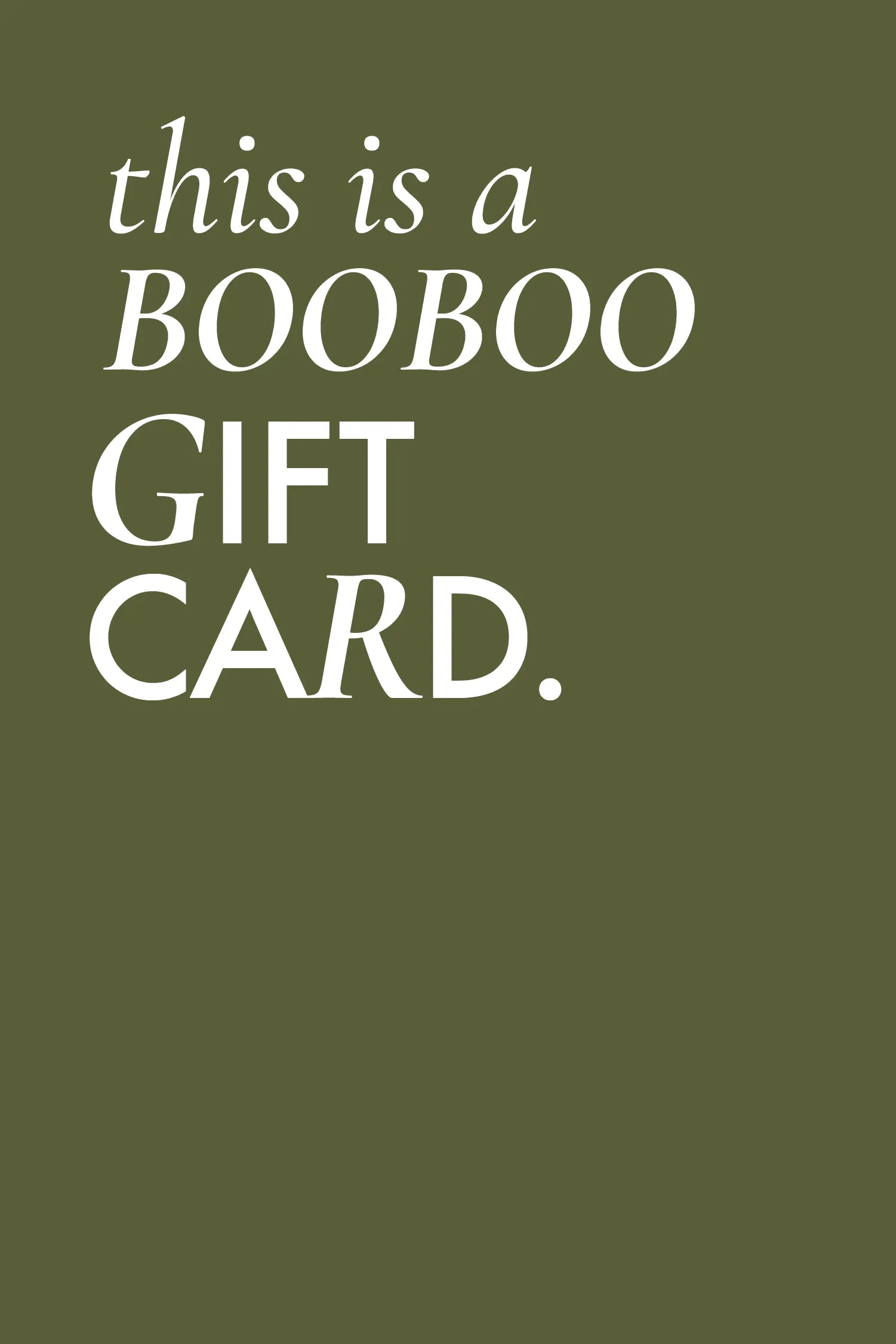 Gift Card BOOBOO-BOOBOO