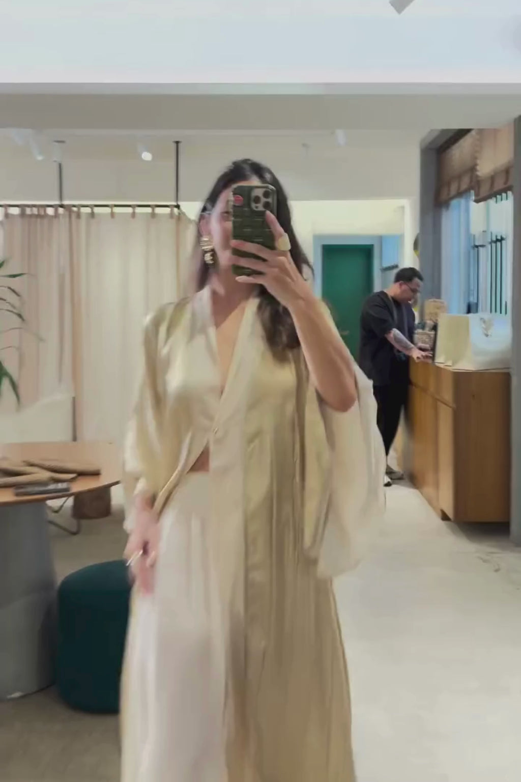 KIMONO LEQUE OURO VELHO E AVEIA