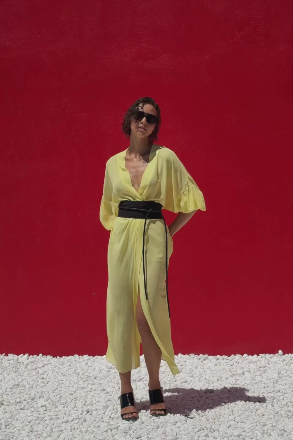 KIMONO LONGO AMARELO